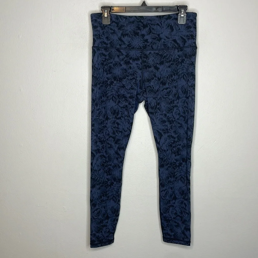 Athleta‎ | Women’s Elation Blue & Black Texture Leggings Size Large Petite